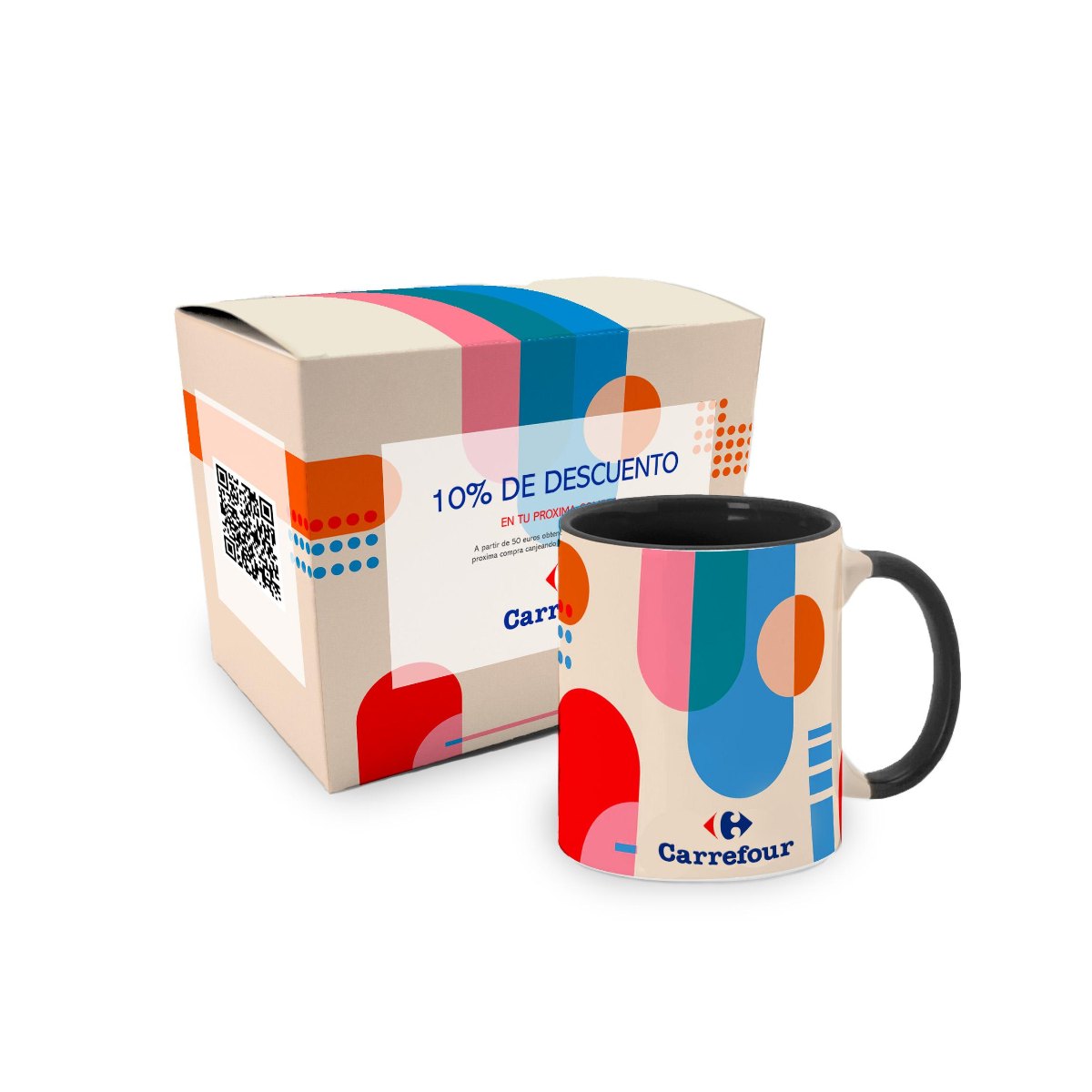 Taza de cerámica personalizada dentro de su caja impresa